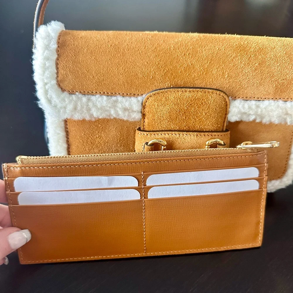 Gucci 1955 Horsebit Mini Shearling Trim Shoulder Bag - Picture 8 of 9